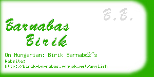 barnabas birik business card